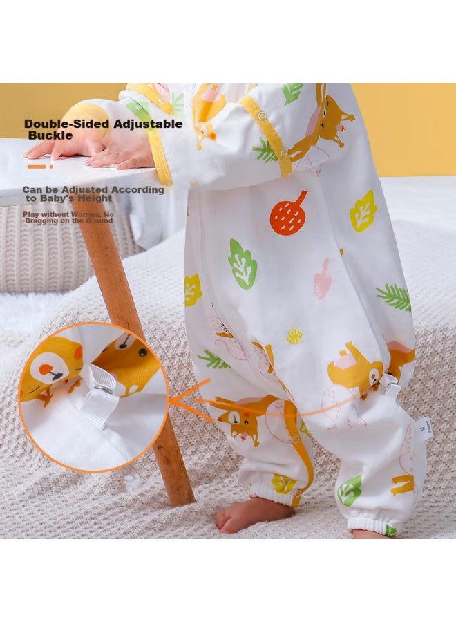Babyface Tongyan Baby Split-leg Sleeping Bag, Spring And Autumn, 4 Front 2 Back, Pure Cotton Gauze Pajamas, Infant Anti-kick Blanket, Size 100 - Image 5