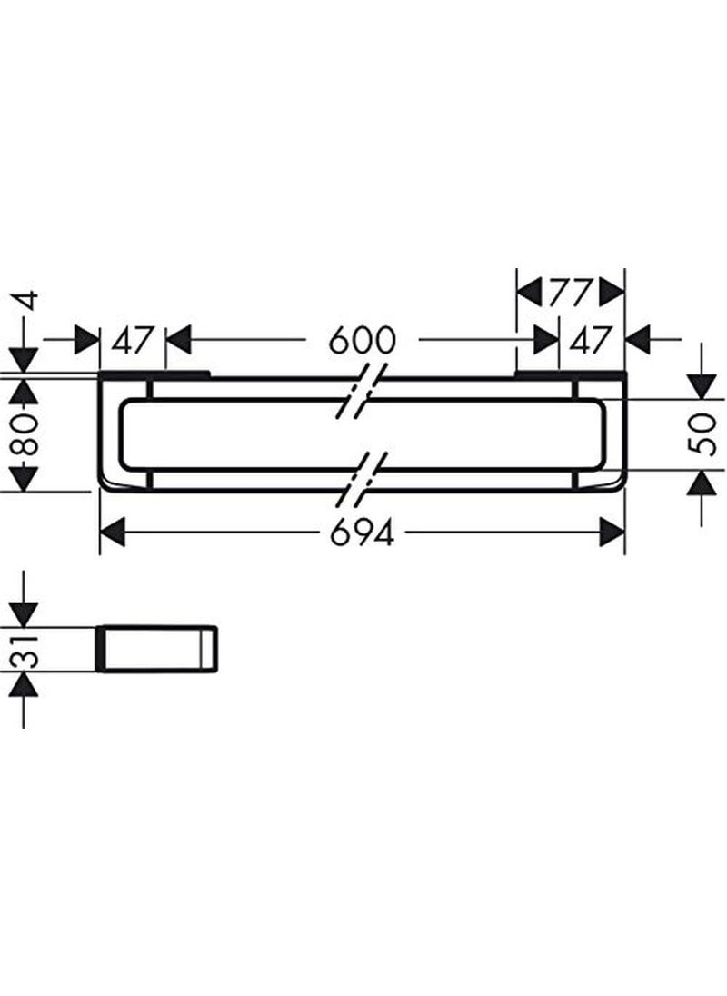 AXOR hansgrohe Towel BarRail 24 Upgrade 27inch Modern Bar in Chrome 42832000  - Image 3