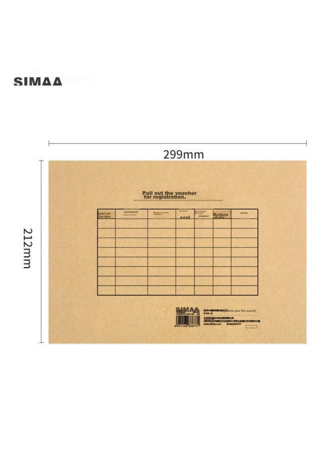 Simaa A4 غطاء قسيمة مجموعة 50 مجموعة (غطاء + واقيات الزوايا)، لب الخشب 120g، 299*212mm، مع A4 ورق قسيمة محاسبية، نموذج مصاريف استرداد النفقات F4151b-50 - Image 4