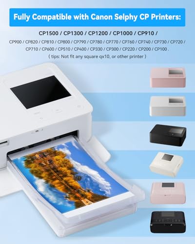 COLORTY Compatible with Canon Selphy CP1300 CP1500 Ink and Paper, KP-108IN 3 Color Ink Cartridges, 108 Sheets 4 x 6 Paper Glossy, Compatible with Canon Selphy CP1200 CP1000 CP910 CP900 CP810 - Image 4