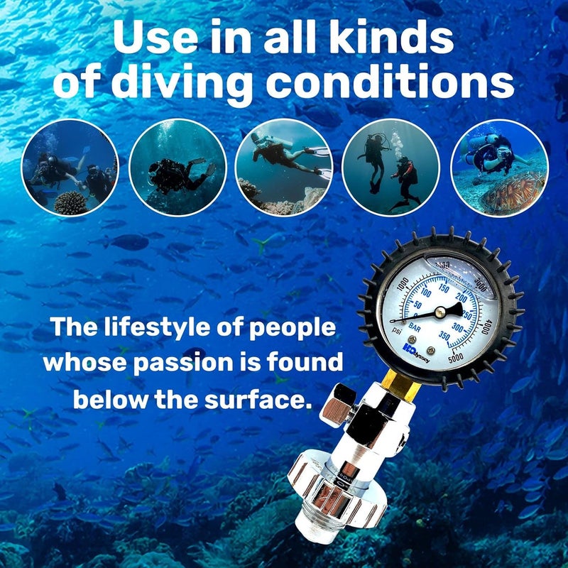 H2ODYSSEY Din Pressure Tester - Scuba Diving Pressure Gauge - Image 3