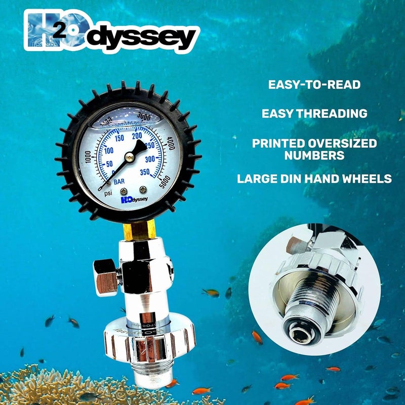 H2ODYSSEY Din Pressure Tester - Scuba Diving Pressure Gauge - Image 5