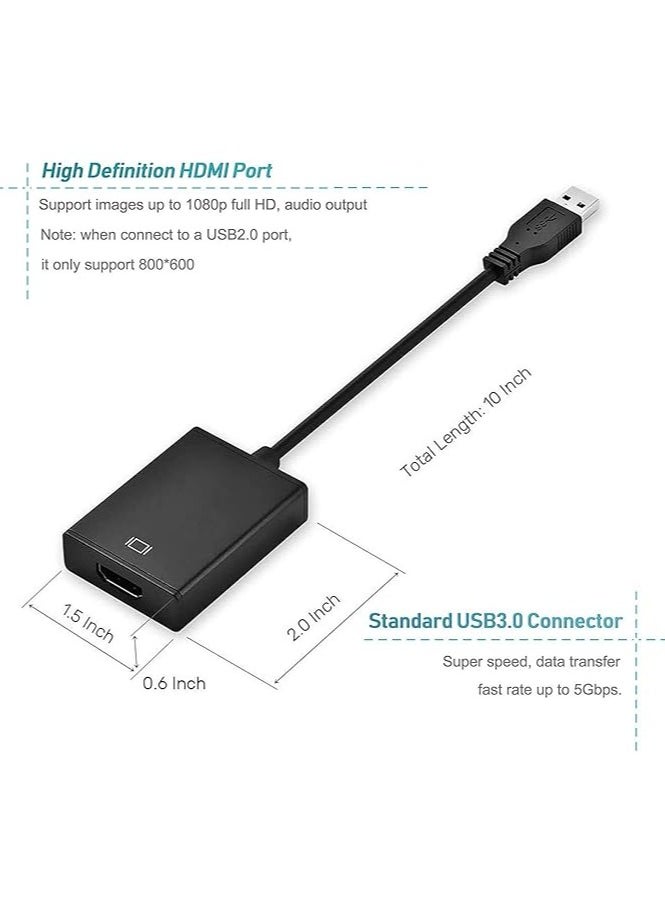 erorex USB to HDMI Adapter, USB 3.0 to HDMI Cable Multi-Display Video Converter- PC Laptop Windows 7 8 10,Desktop, Laptop, PC, Monitor, Projector, HDTV[Not Support Mac,Chromebook]  - Image 5