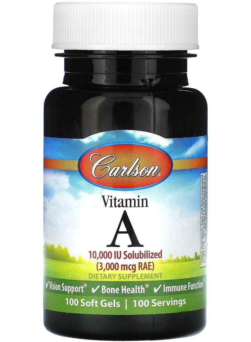 Vitamin A, 3,000 mcg RAE (10,000 IU), 100 Soft Gels