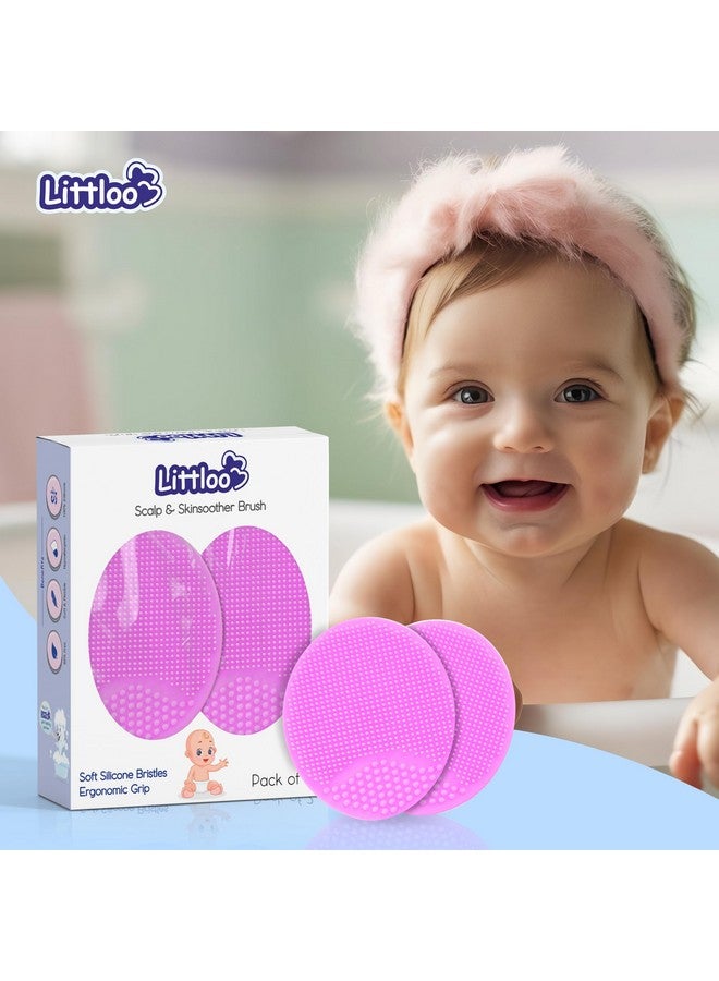 Littloo Gentle Scalp and Skin Soother Brush for Baby Cradle Cap - Soft Silicone Bristles for Safe and Effective Care - Pink (Pack of 2) - Image 5