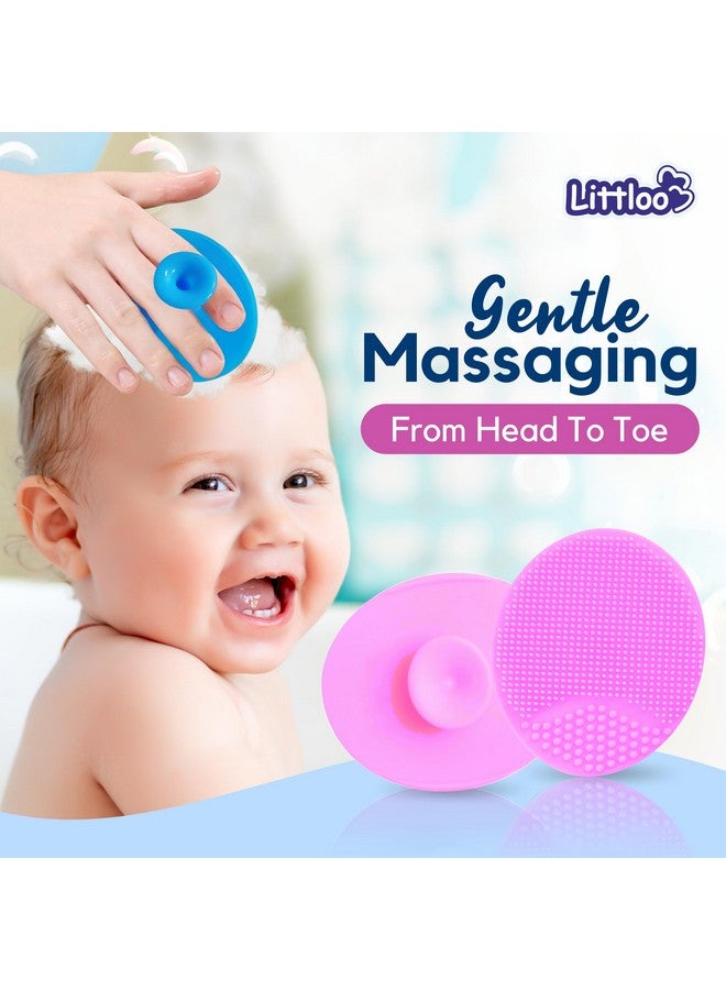 Littloo Gentle Scalp and Skin Soother Brush for Baby Cradle Cap - Soft Silicone Bristles for Safe and Effective Care - Pink (Pack of 2) - Image 2