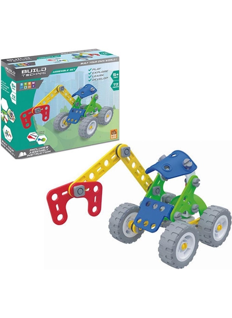 Roy Toys - Roy Toy Disassembled Vehicles 72 Piece Scissor Lift Crane DIY Play Set For Children 3+ Years Old - Image 1