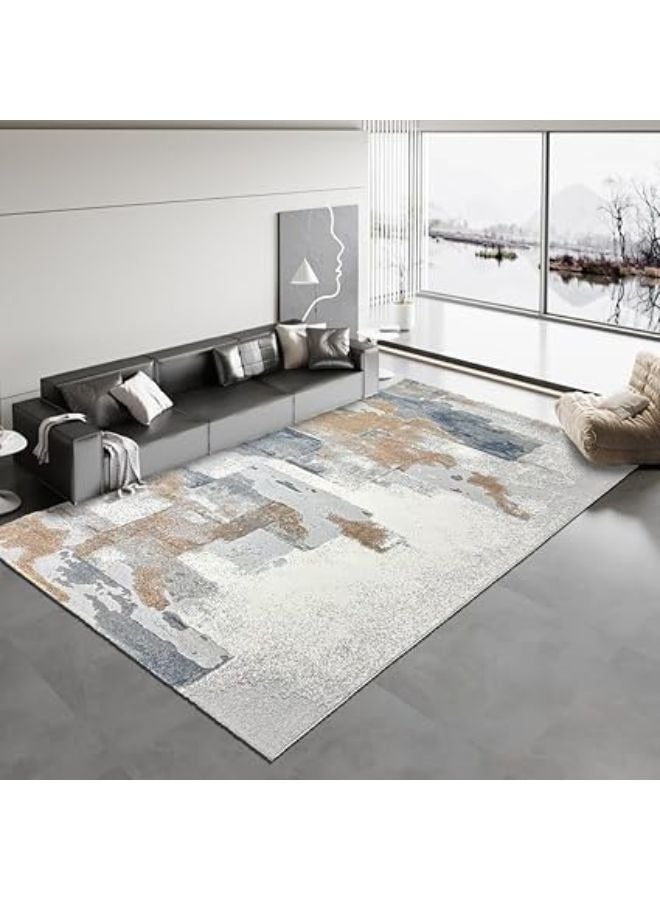 Harmony Home Soft Fluffy Carpet, 160x230 cm, Braided Cashmere Anti-Slip Rug for Living Room, Bedroom & Dining Room, Rectangular Indoor Decorative Carpet, Grey - Image 1