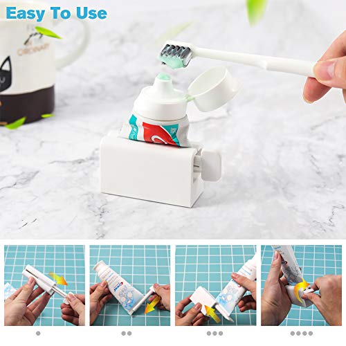 BEZOX Minimalist Toothpaste Tube Squeezers(Set of 2), Toothpaste Roller Squeeze Tool, Eco-Friendly Toothpaste Holder Dispenser - White - Image 5