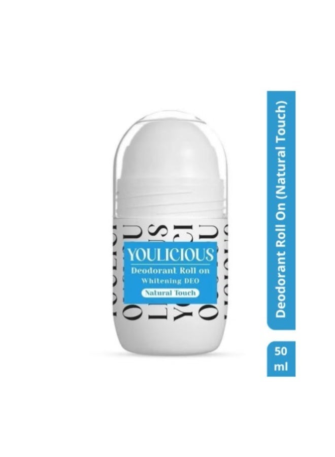 YOULICIOUS Deodorant Roll on Whitening DEO Natural Touch 48 Hrs Protection