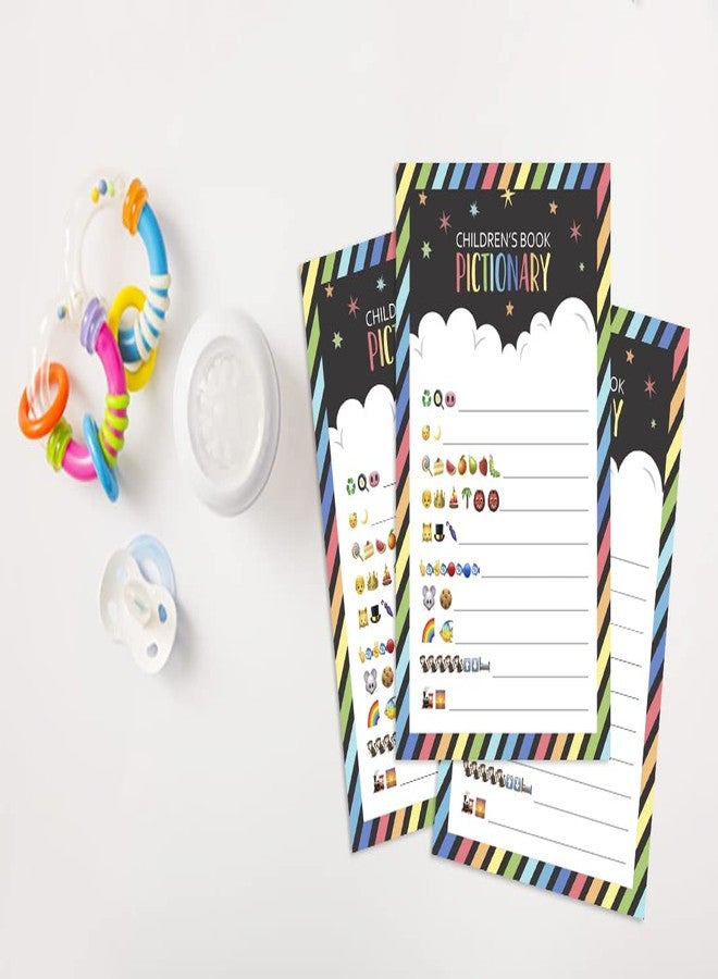 Inkdotpot مجموعة إنكدوتبوت من 50 قطعة، مجموعة لوازم حفلات استقبال المولود، كتب أطفال، لعبة بيكشنري، ألعاب حفلات استقبال المولود، أنشطة، زينة، لوازم حفلات بألوان قوس قزح - Image 4