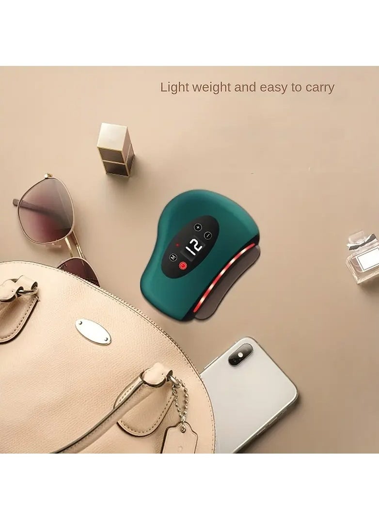 DubaiGallery Vibration Scraping Board Facial Gua Sha Massager, Electric Stone Face Lifting Massager Remover Nasolabial Folds Anti Cellulite Beauty Tool  - Image 3