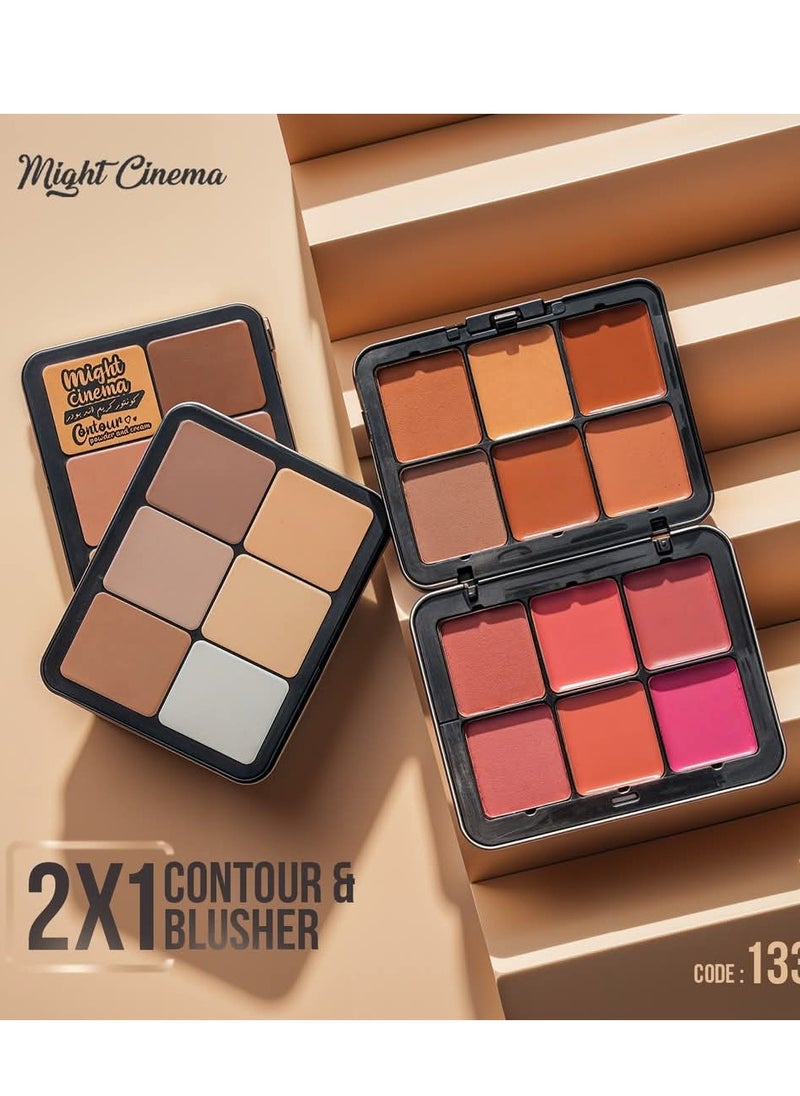 Might Cinema Might Cinema Palette Blusher & Contour 2x1 Creamy and Powder - 12 Color  - Image 1