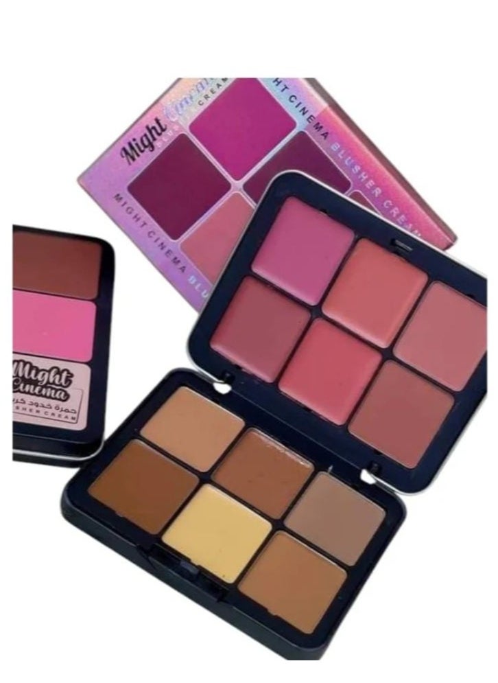 Might Cinema - Might Cinema Palette Blusher & Contour 2x1 Creamy and Powder - 12 Color - Image 1
