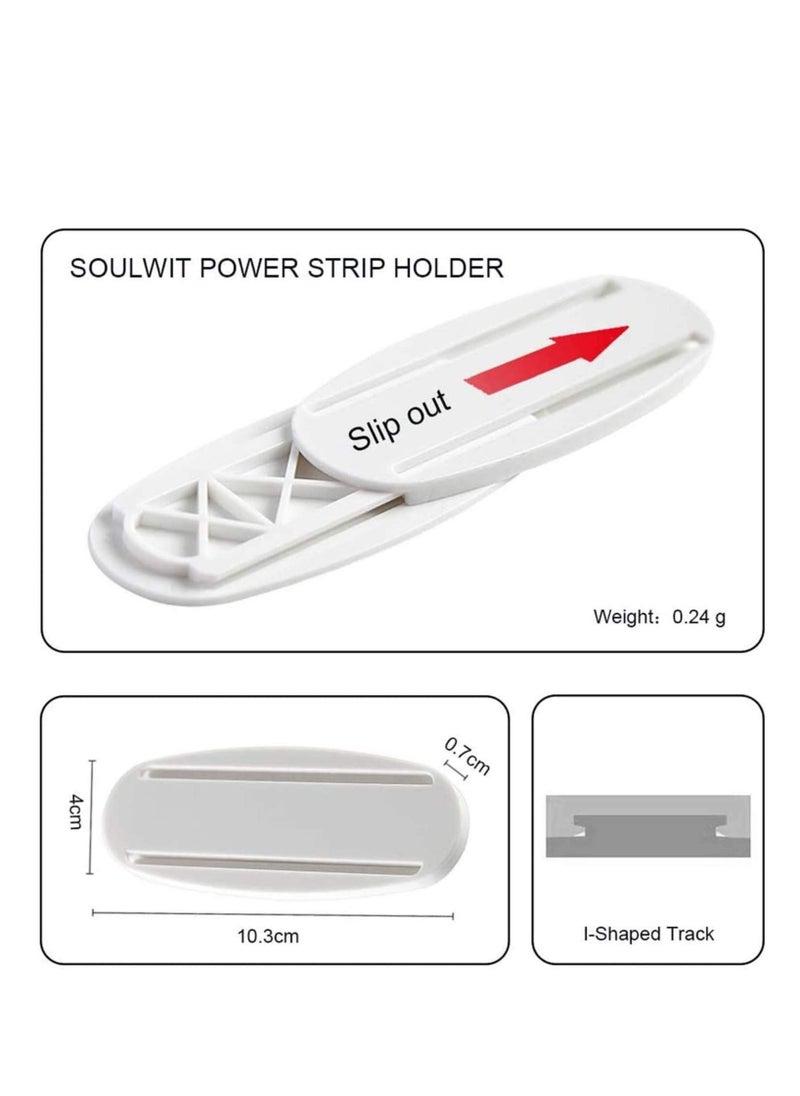 SYOSI - 4 Packs Power Strip Holder Wall Mount Self Adhesive Cable Management System Punch Free for Remote Control Router Tissue Box Kitchen - Image 1