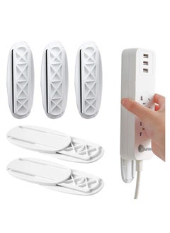 4 Packs Power Strip Holder Wall Mount Self Adhesive Cable Management System Punch Free for Remote Control Router Tissue Box Kitchen