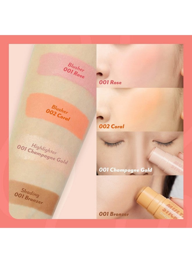I'M MEME I'M Multi Stick Blusher Stick For Face Easy Blending Matte Finish Formula Suitable For Beginners Blusher 001 Rose - Image 2
