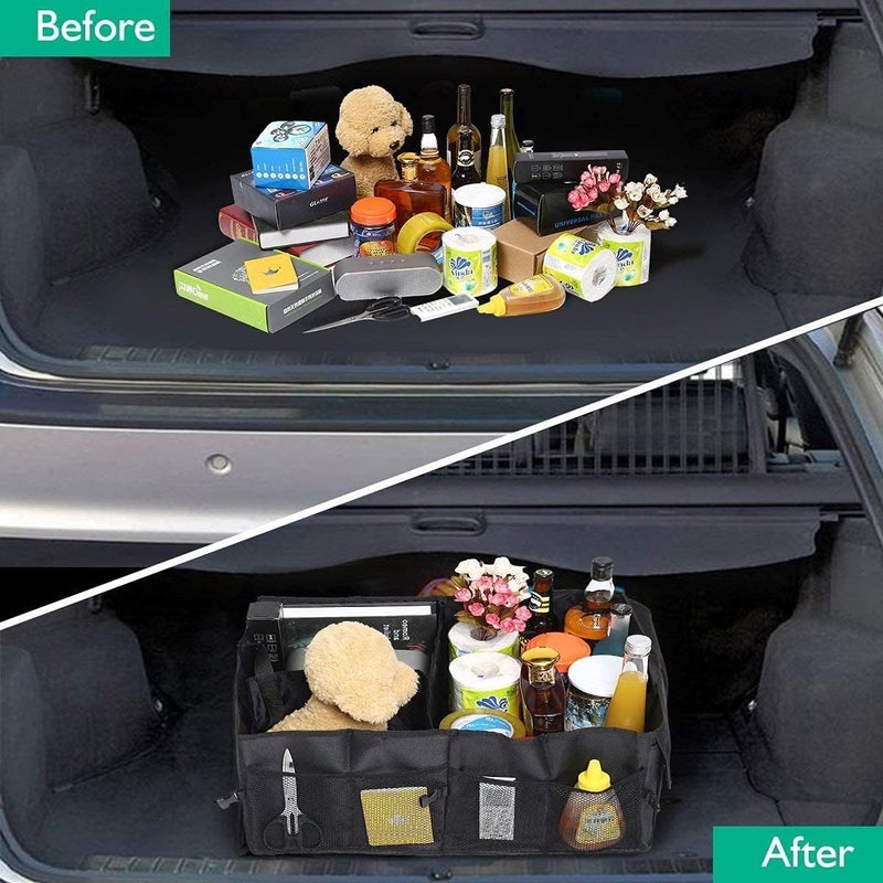 AccLoo Car Trunk Organizer, Car Storage Boot Organizer Capacity Collapsible, large space and Waterproof Trunk Storage Organiser with Non-slip Bottom and Securing Straps, Suitable for Car, SUV & Trucks - Image 4