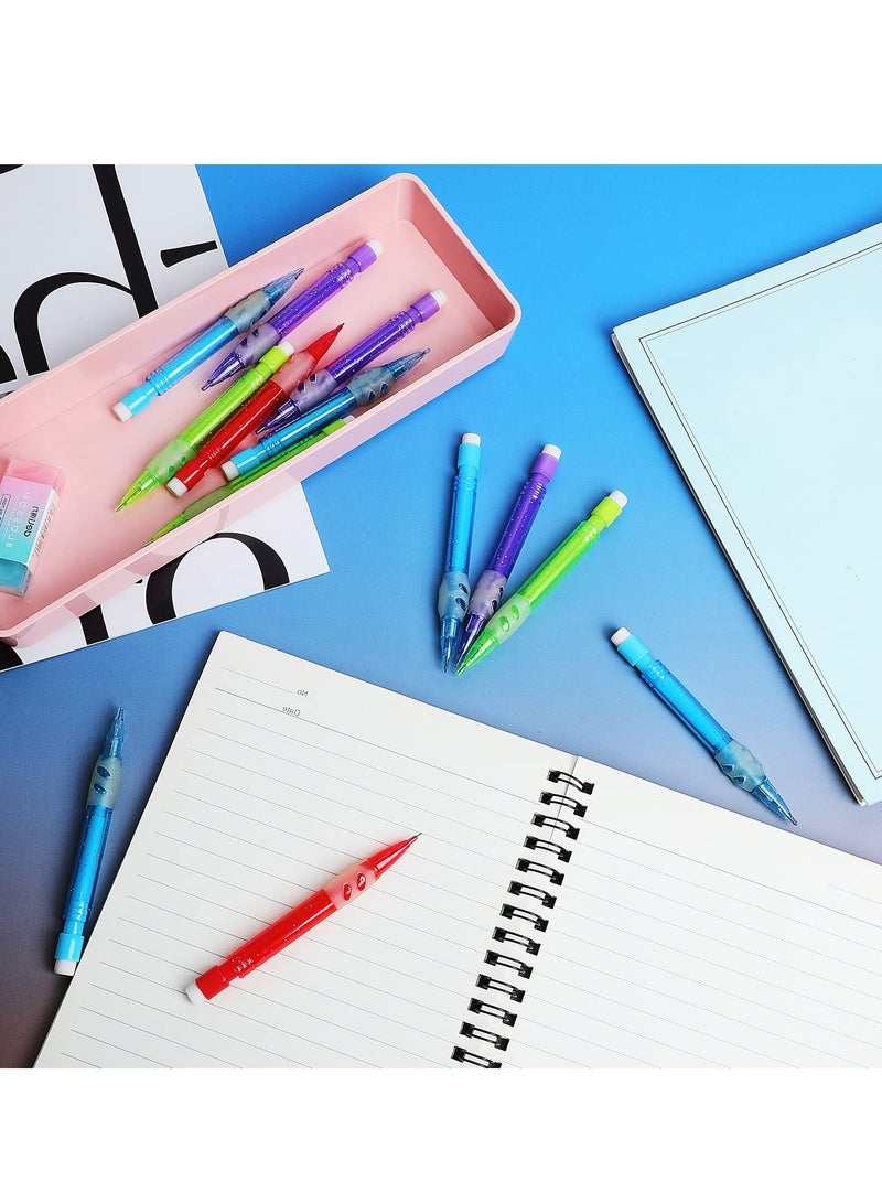 بيوينتي Assorted Mini Mechanical Pencils, 16 Pcs 0.7 mm Automatic Pencils with Mini Erasers Mini Pens Stationery Supplies for Home, Office, School Supplies, Writing, Drawing, Drafting (16 Pieces) - Image 3