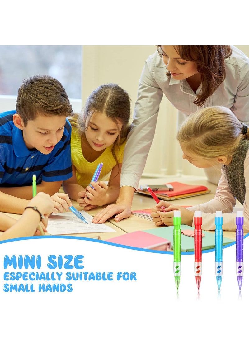 بيوينتي Assorted Mini Mechanical Pencils, 16 Pcs 0.7 mm Automatic Pencils with Mini Erasers Mini Pens Stationery Supplies for Home, Office, School Supplies, Writing, Drawing, Drafting (16 Pieces) - Image 5