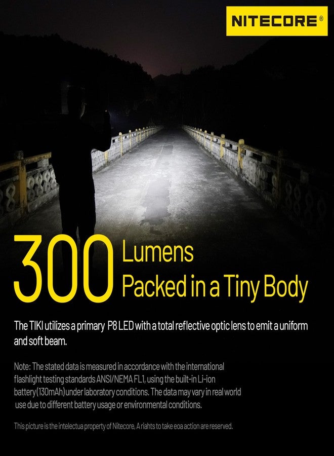 Nitecore Tiki 300 Lumen Keychain Flashlight USB-C Rechargeable EDC Tag - Image 3