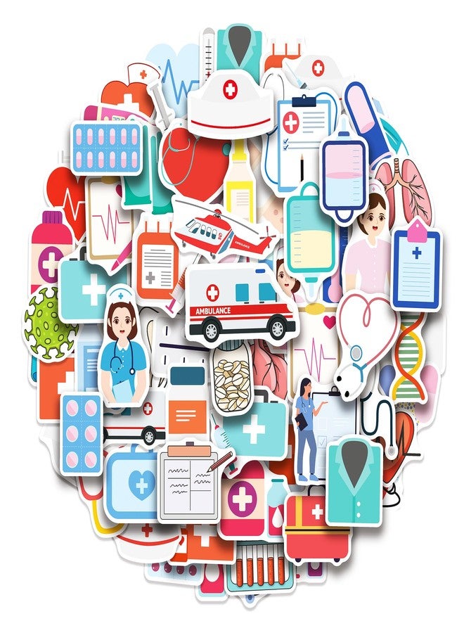 Cleverplay 100 Pack Nurse Stickers, Medical Healthcare Doctor Party Favors Gift, Birthday Decorations Gifts - Image 1