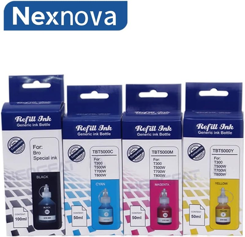 NexNova Bt6000 Bt5000 Ink Compatible For Brother Ink Tank 4-Color (Black Cyan Magenta Yellow) Printers Refill For Dcp - T300 T500W T700W T310 T510W T710W Mfc - T800W T810W T910W T4500Dw - Image 4