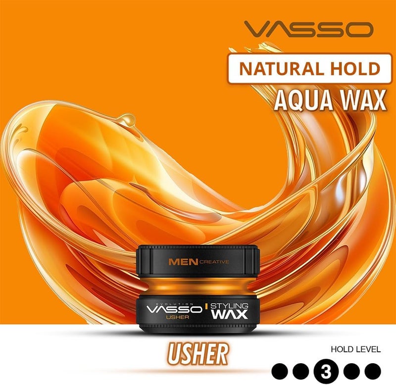 Vasso فاسو برو-أكوا أوشر شمع جل مائي لتصفيف الشعر، برتقالي، 150 مل - Image 2