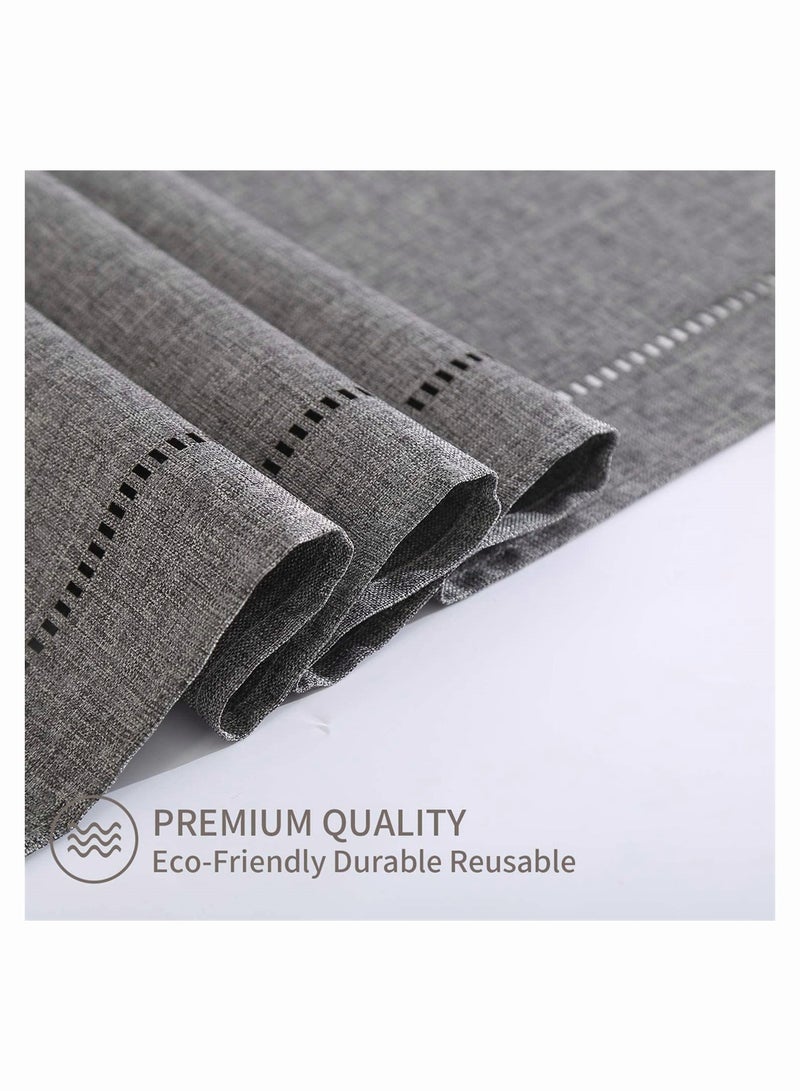 SYOSI Table Runner, SYOSI Hollow Imitation Maiping Corner Table Runner, Pure Color Decorative Linen Farmhouse Style for Everyday Dining Wedding Party Holiday Home Decor 32X180CM Grey Straight - Image 4