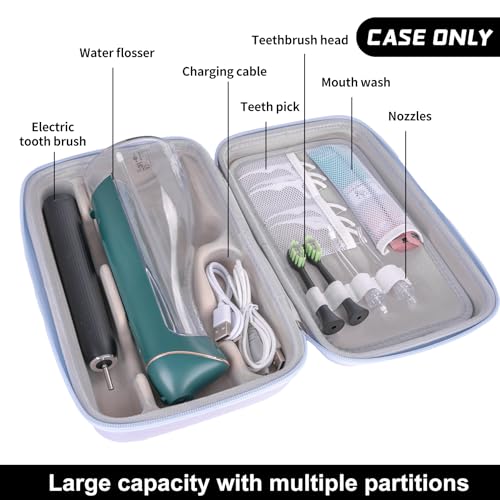 SMYV Water Flosser Travel Case, Portable Dental Oral Irrigator Travel Organizer, Hard Eva Storage Bag for Flosser, Electric Toothbrush, Toothpaset and Irrigator Accessories (Case Only) - Purple - Image 2