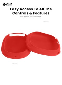 INEIX Soft Silicone Case Cover For Apple AirPods Max - Red  - Image 3