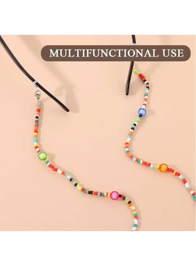 واي جيه اللون الخرز سلسلة القناع حامل، تخفيف ضغط الأذن خرزة الوجه حمالة قناع الوجه، مكافحة فقدان سلسلة النظارات قلادة - Image 4