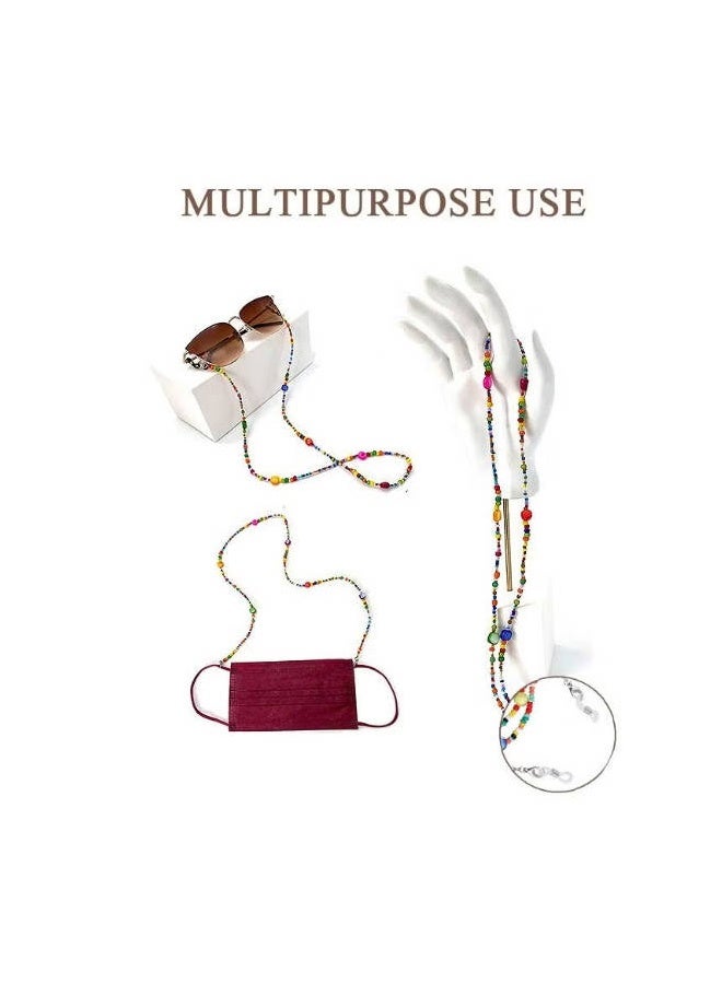 واي جيه اللون الخرز سلسلة القناع حامل، تخفيف ضغط الأذن خرزة الوجه حمالة قناع الوجه، مكافحة فقدان سلسلة النظارات قلادة - Image 3