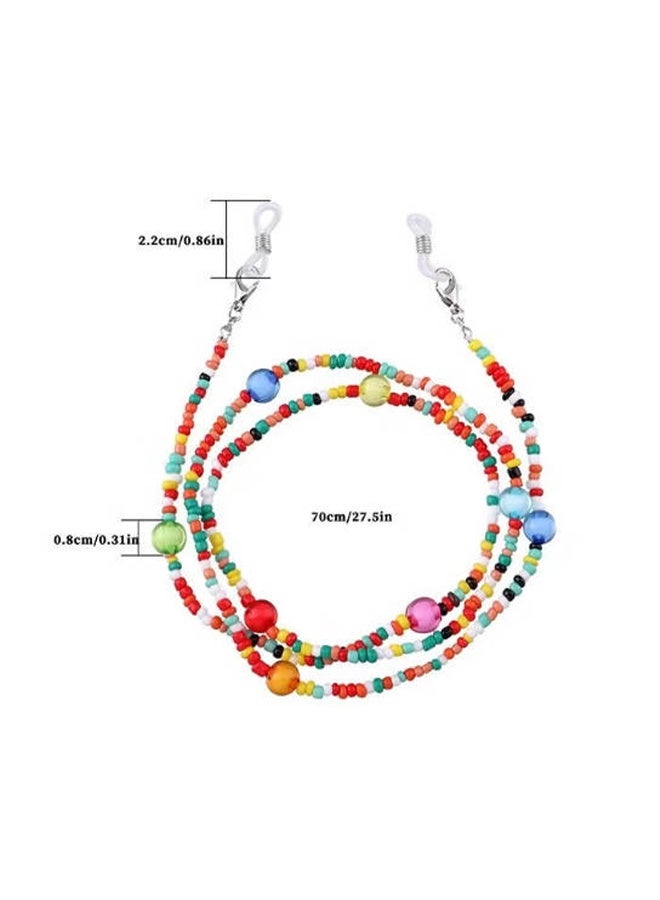 واي جيه اللون الخرز سلسلة القناع حامل، تخفيف ضغط الأذن خرزة الوجه حمالة قناع الوجه، مكافحة فقدان سلسلة النظارات قلادة - Image 2