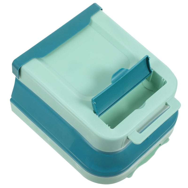 Homoyoyo Hanging Kitchen Trash Can Foldable Compost Bin 7l Wall-Mounted Small Garbage Basket for Cabinet Door Storage and Car Use, Green - Image 1