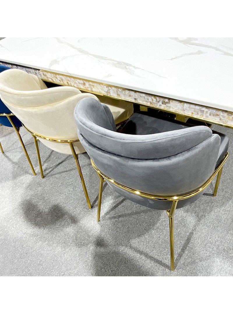 MAPLE HOME DECORATION Maple Home Dining Chairs Velvet Cushion Seat Chair, Stainless Steel Golden Legs Dining Room Chair  - Image 5