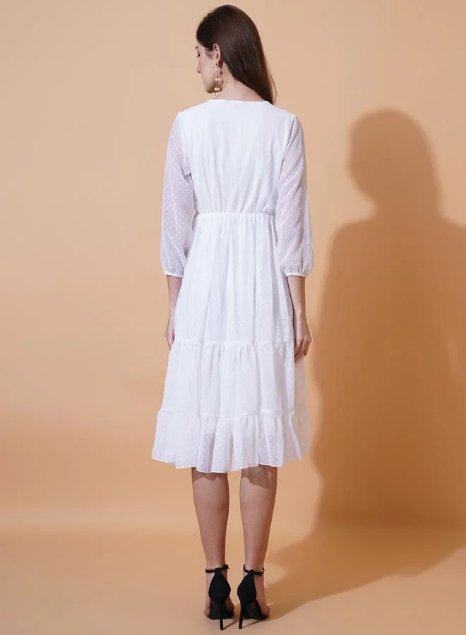 U&F Swiss Dot Midi Dress