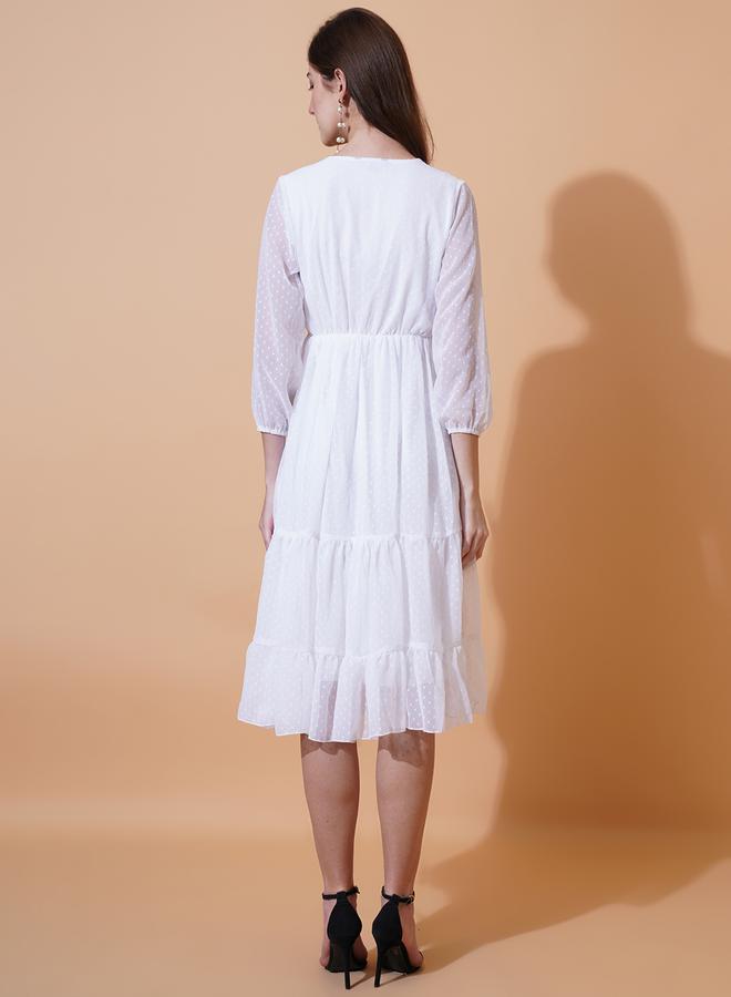 U&F Swiss Dot Midi Dress - Image 3