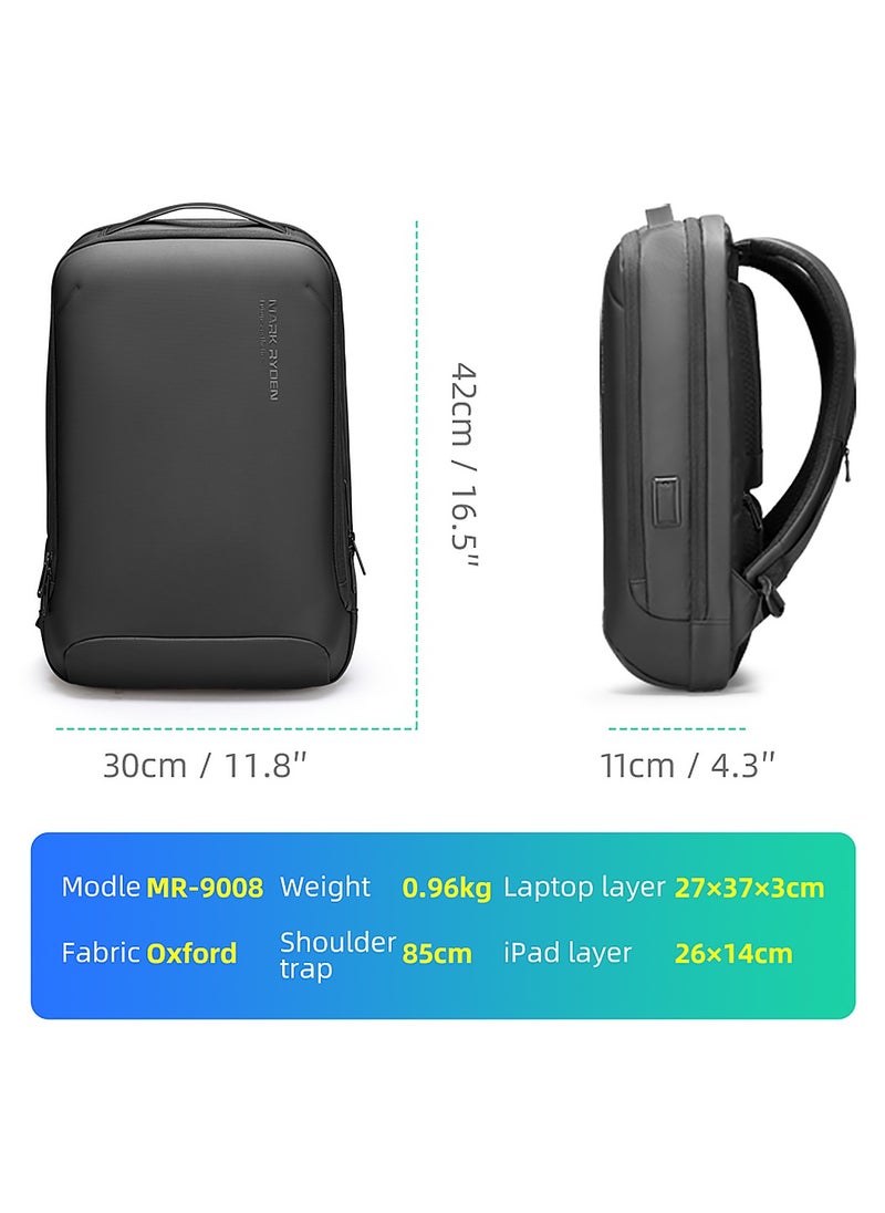 MARK RYDEN MARK RYDEN Slim Laptop Backpack for Men, High Tech Backpack with Scratch Resistant Shell and USB Charging Port, Waterproof Business Backpack Ideal for Working, Commuting, Daily …  - Image 3