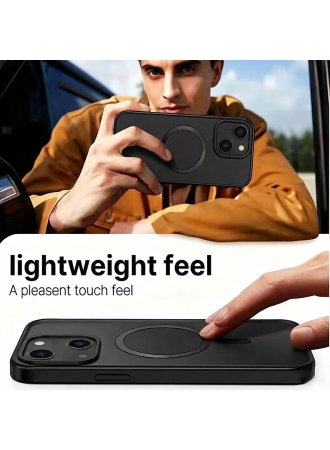 iPhone 15 Plus MagSafe Case Magnetic Back Cover,【Full Shockproof Protection】Translucent Matte Back, Slim Phone Cover with Strong Magnet for Apple 15 Plus (2023)(Black) - Image 5