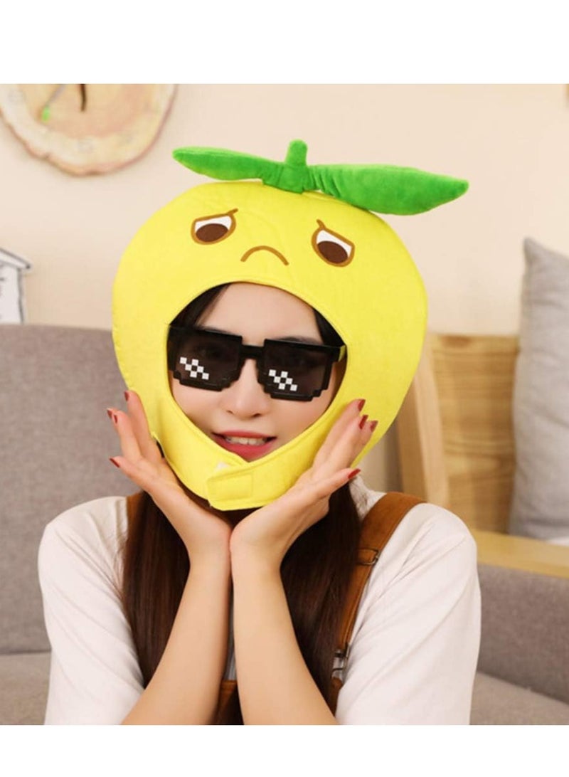 SYOSI Lemon Hat Plush Fruit Cap Novelty Headgear Headwear Costume Photo Prop for Theme Party Supplies Funny Prom - Image 2