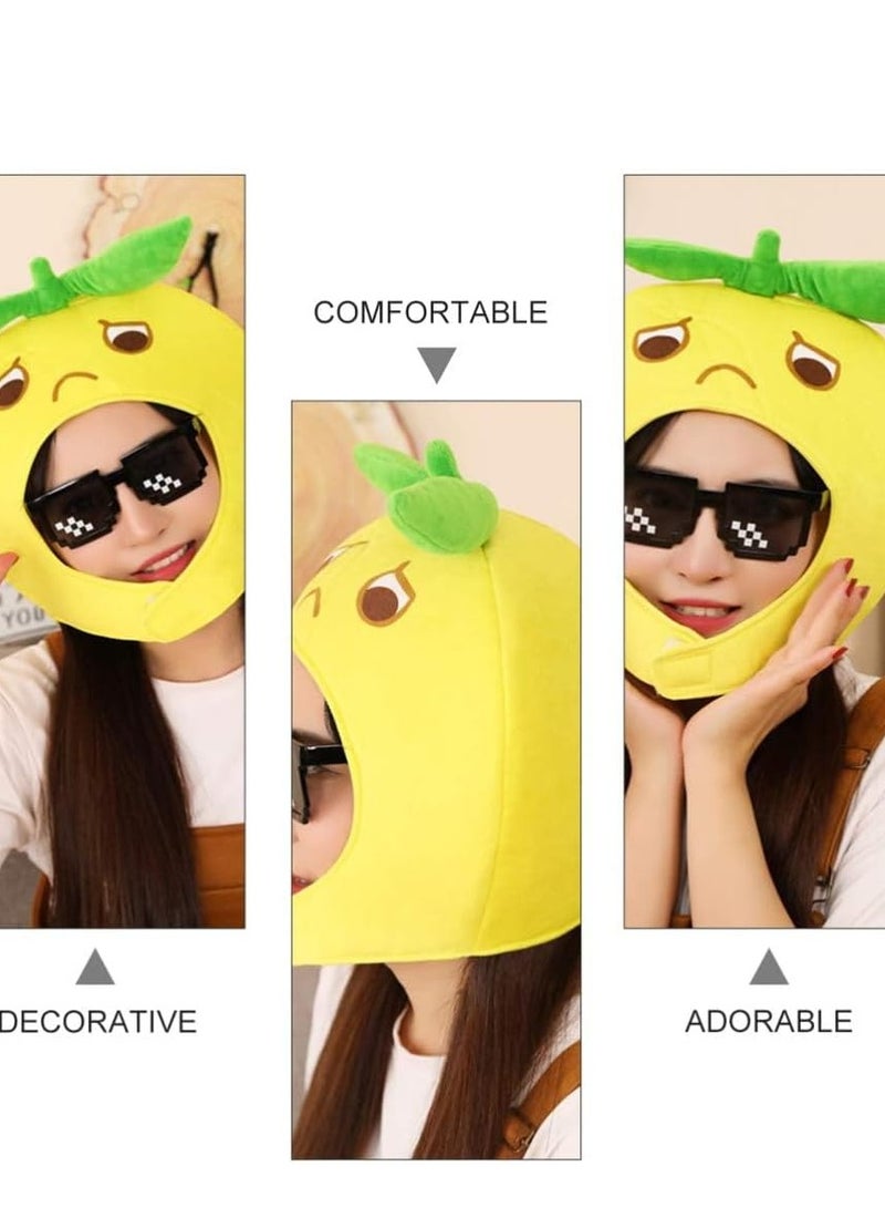 SYOSI Lemon Hat Plush Fruit Cap Novelty Headgear Headwear Costume Photo Prop for Theme Party Supplies Funny Prom - Image 4