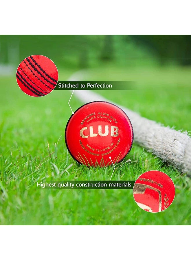SG كرة كريكيت للنادي (وردي) | كرة جلدية | للكبار | مقاومة للماء | كرة مكونة من أربع قطع - Image 2