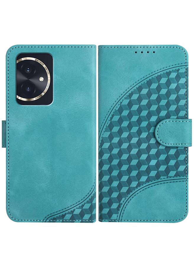 Green Tiger Case For Honor 100 Elephant Head Embossed Phone Leather Case with Lanyard - Image 1