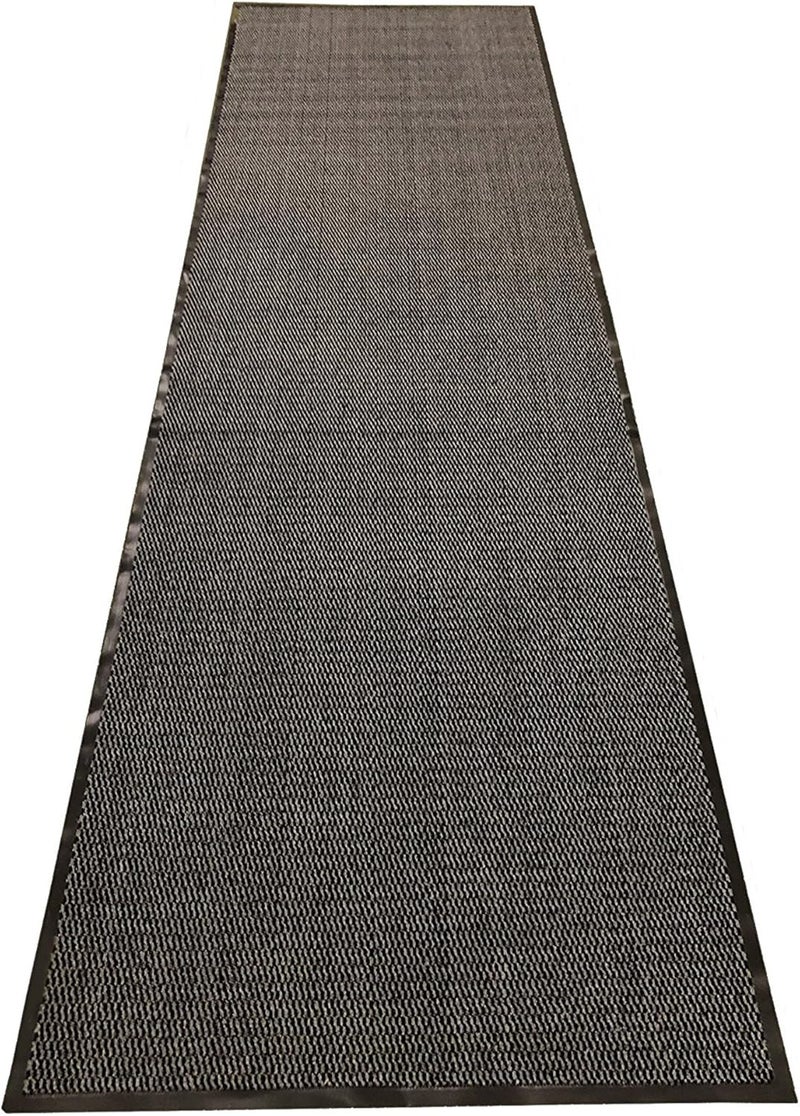 RugStylesOnline RugStylesOnline Entry Mat Doormat Entrance Mat and Hallway Runner Entry Collection Grey Black Color Slip Skid Resistant PVC Backing GreyBlack 3 x 10  - Image 2