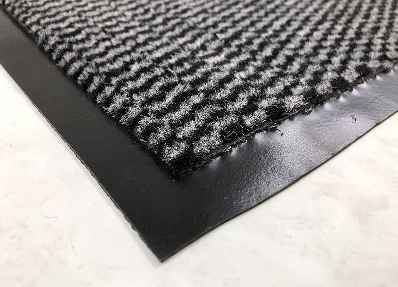 RugStylesOnline RugStylesOnline Entry Mat Doormat Entrance Mat and Hallway Runner Entry Collection Grey Black Color Slip Skid Resistant PVC Backing GreyBlack 3 x 10  - Image 5