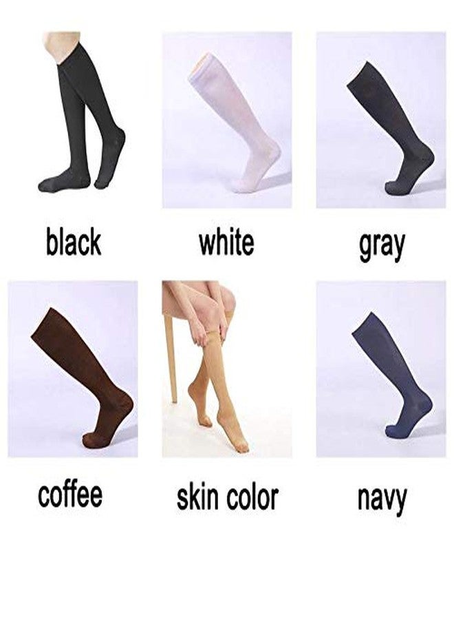 Digital Shoppy Unisex Medical Compression Socks Pressure Varicose Veins Leg Relief Pain Knee High Stockings Socks 1Pair (White, S/M) - Image 4