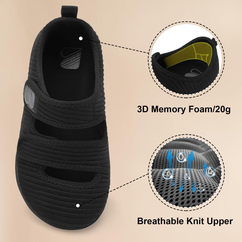 Besroad Womens Walking Shoes Wide Toe Barefoot Shoes Adjustable Zero Drop Sneaker Non-Slip Breathable Fashion Sneakers 8Wide All Black - Image 5