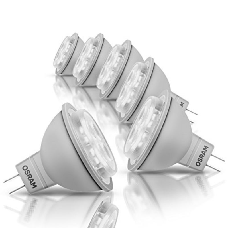 مصباح عاكس LED STAR MR16 12 فولت/LED، MR16، لتشغيل الجهد المنخفض، مع قاعدة الدبوس: GU5.3، 5 واط، 12 فولت، 35 واط، زاوية الشعاع: 36 درجة، أبيض دافئ، 2700 كلفن، 6x1pack - Image 1