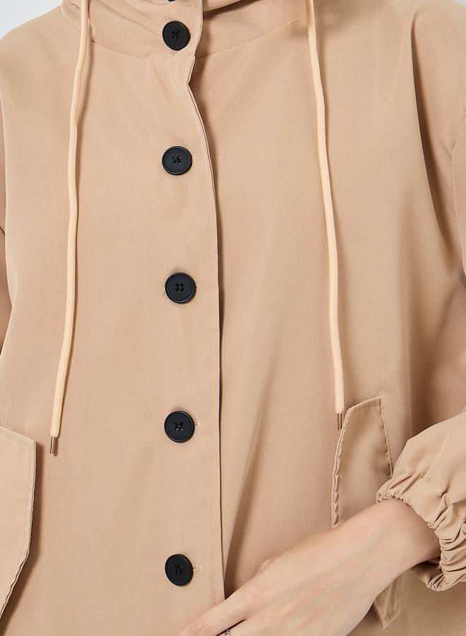 Styli Beige Oversized Longline Utility Jacket - Image 4